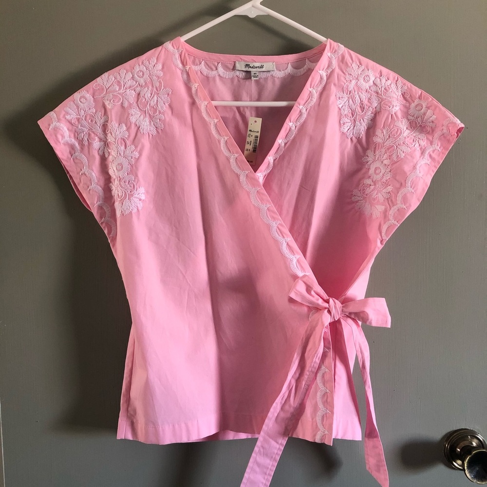 Madewell Embroidered Kimono Wrap Top NWT